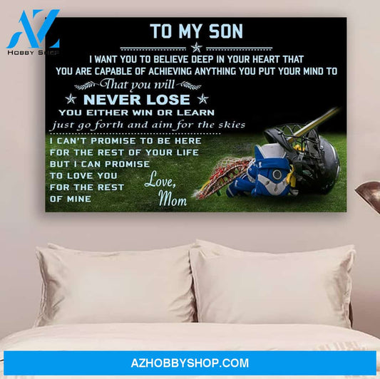 G-Lacrosse Poster - mom son - never lose LHD
