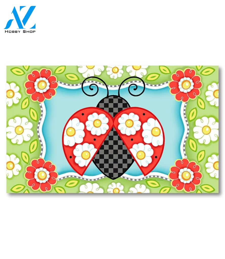 Ladybug Welcome Doormat - 18" x 30"