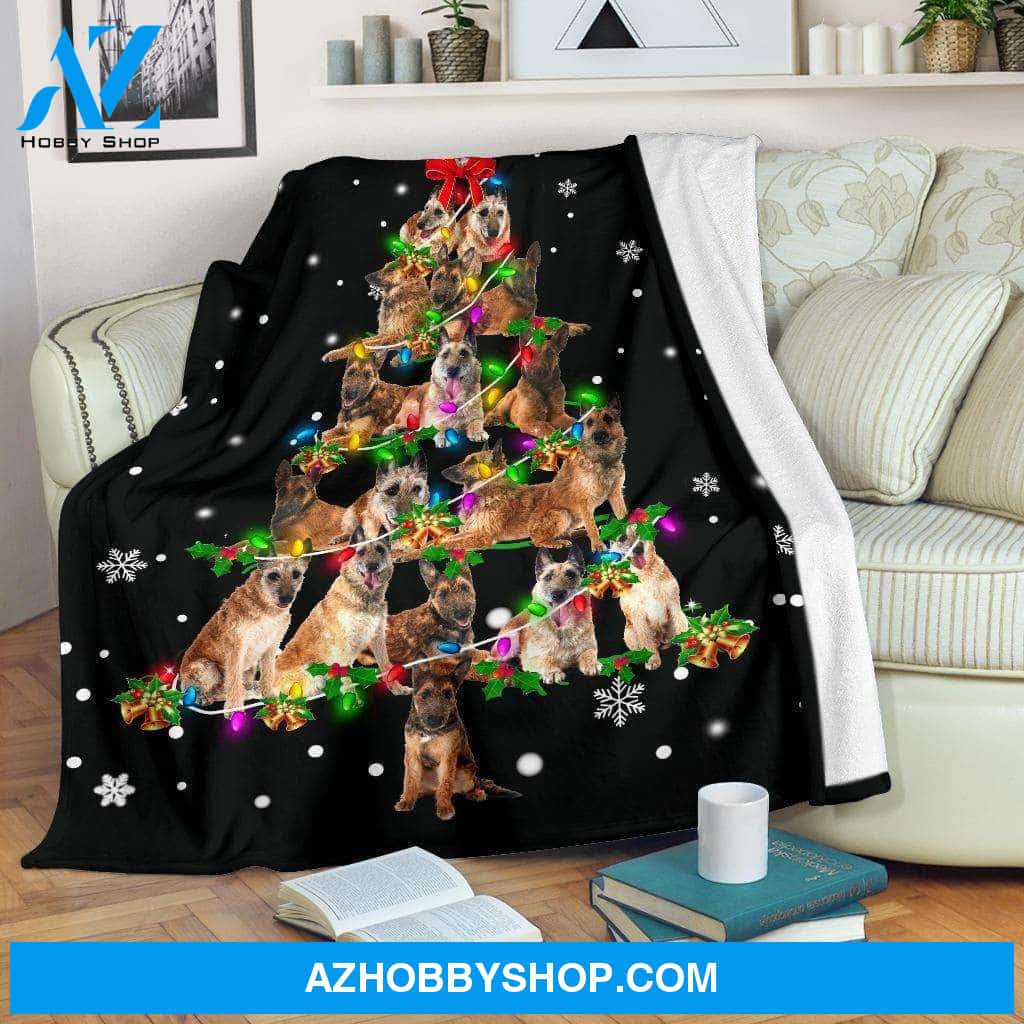Laekenois Dog Christmas Tree Funny Noel Blanket Gift For Dog Lovers Birthday Gift Home Decor Bedding Couch Sofa Soft and Comfy Cozy