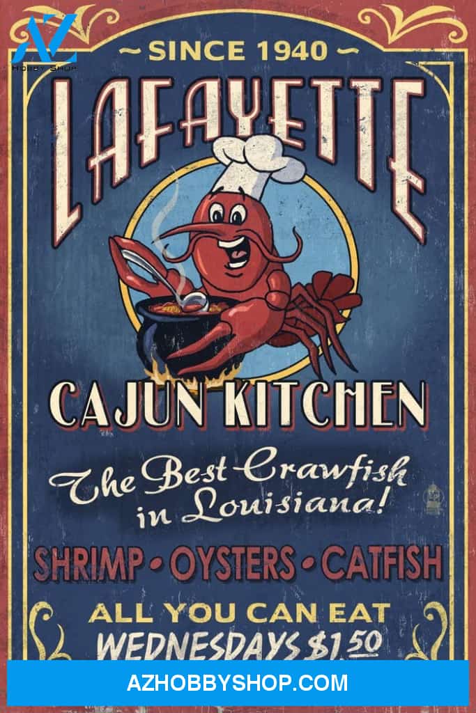 Lafayette Louisiana Cajun Kitchen Vintage Sign
