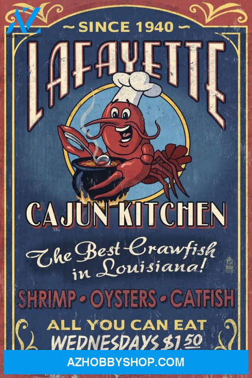 Lafayette Louisiana Cajun Kitchen Vintage Sign