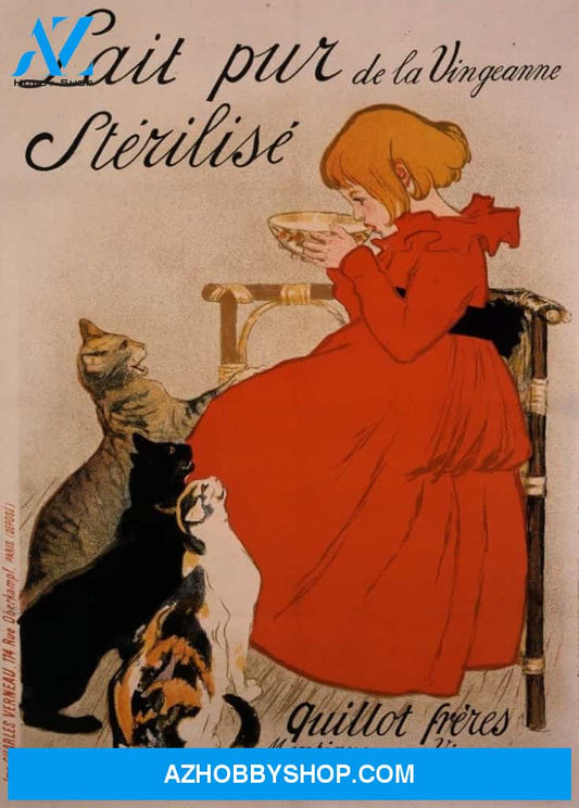 Lait Pur Sterilise France C. 1894 Vintage Advertisement