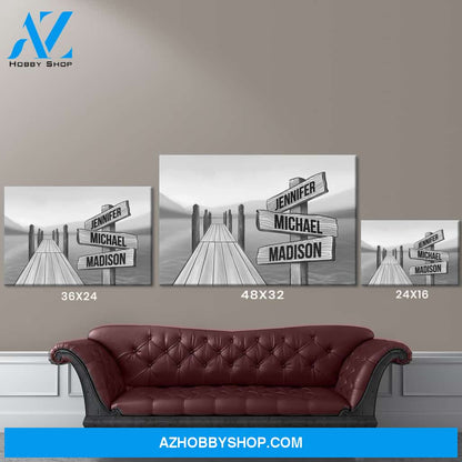 Lake Dock Art Multi-Names Premium Canvas