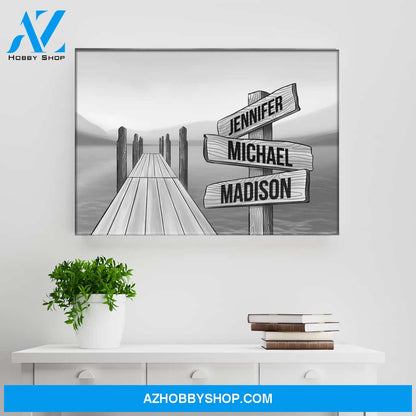 Lake Dock Art Multi-Names Premium Canvas