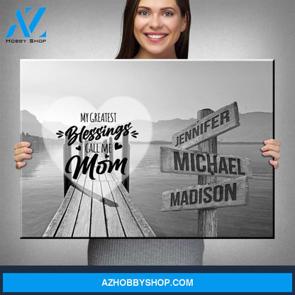 Lake Dock - Call Me Mom Multi-Names Premium Canvas