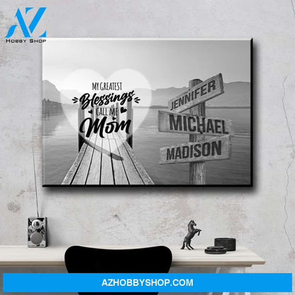 Lake Dock - Call Me Mom Multi-Names Premium Canvas