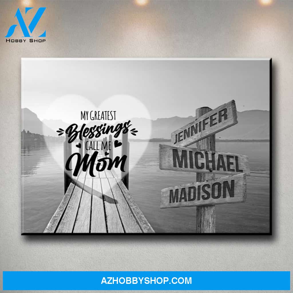 Lake Dock - Call Me Mom Multi-Names Premium Canvas