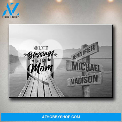 Lake Dock - Call Me Mom Multi-Names Premium Canvas
