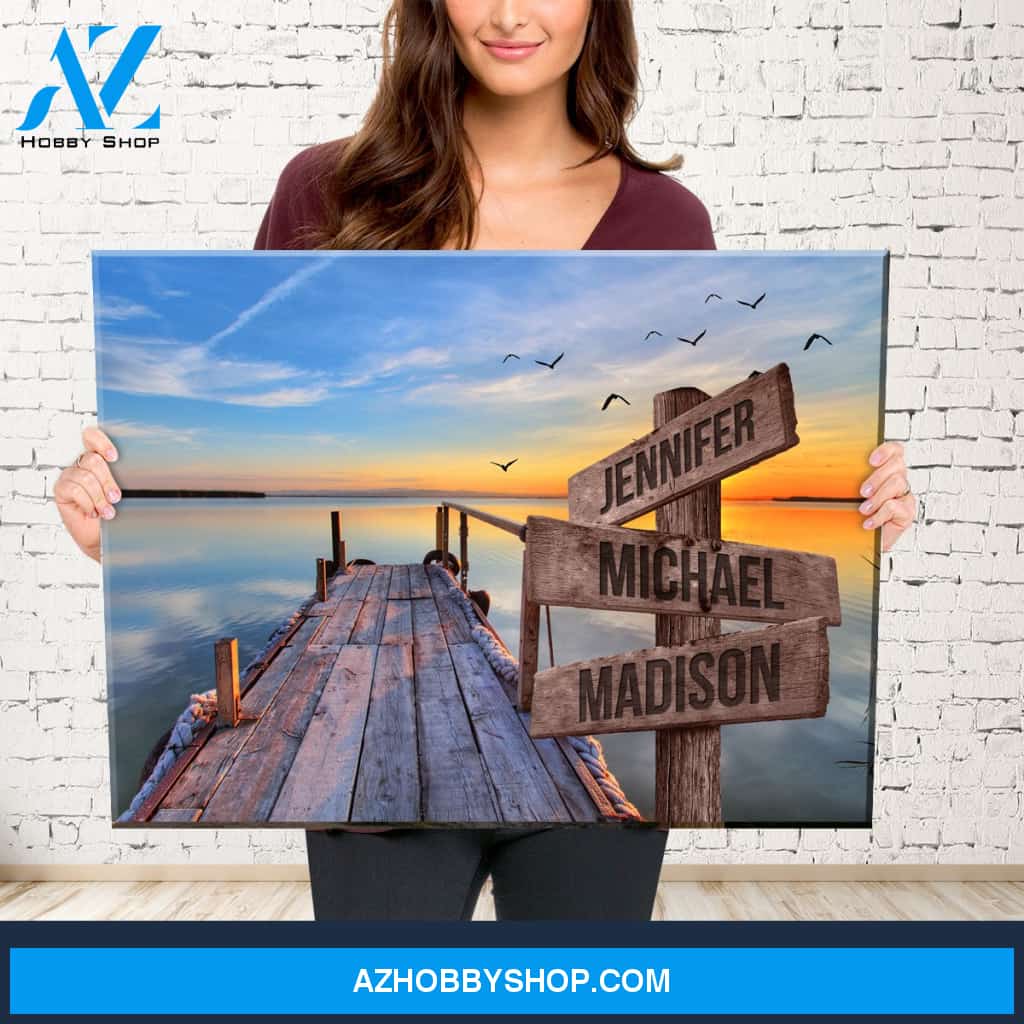 Lake Dock Color Multi-Names Premium Canvas 2