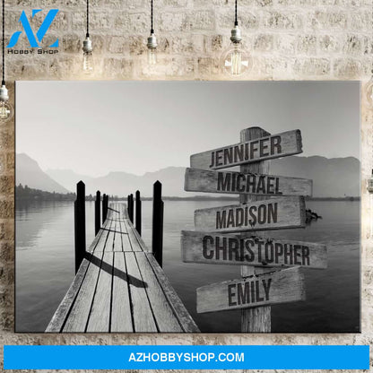 Lake Dock Multi-Names Premium Canvas