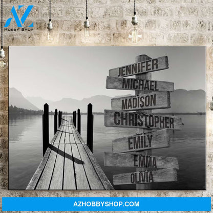 Lake Dock Multi-Names Premium Canvas