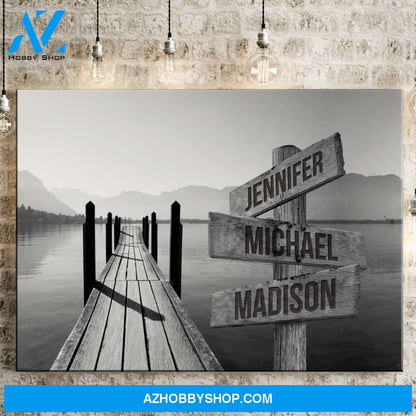 Lake Dock Multi-Names Premium Canvas