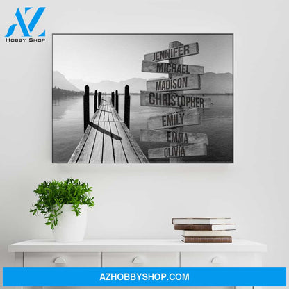 Lake Dock Multi-Names Premium Canvas