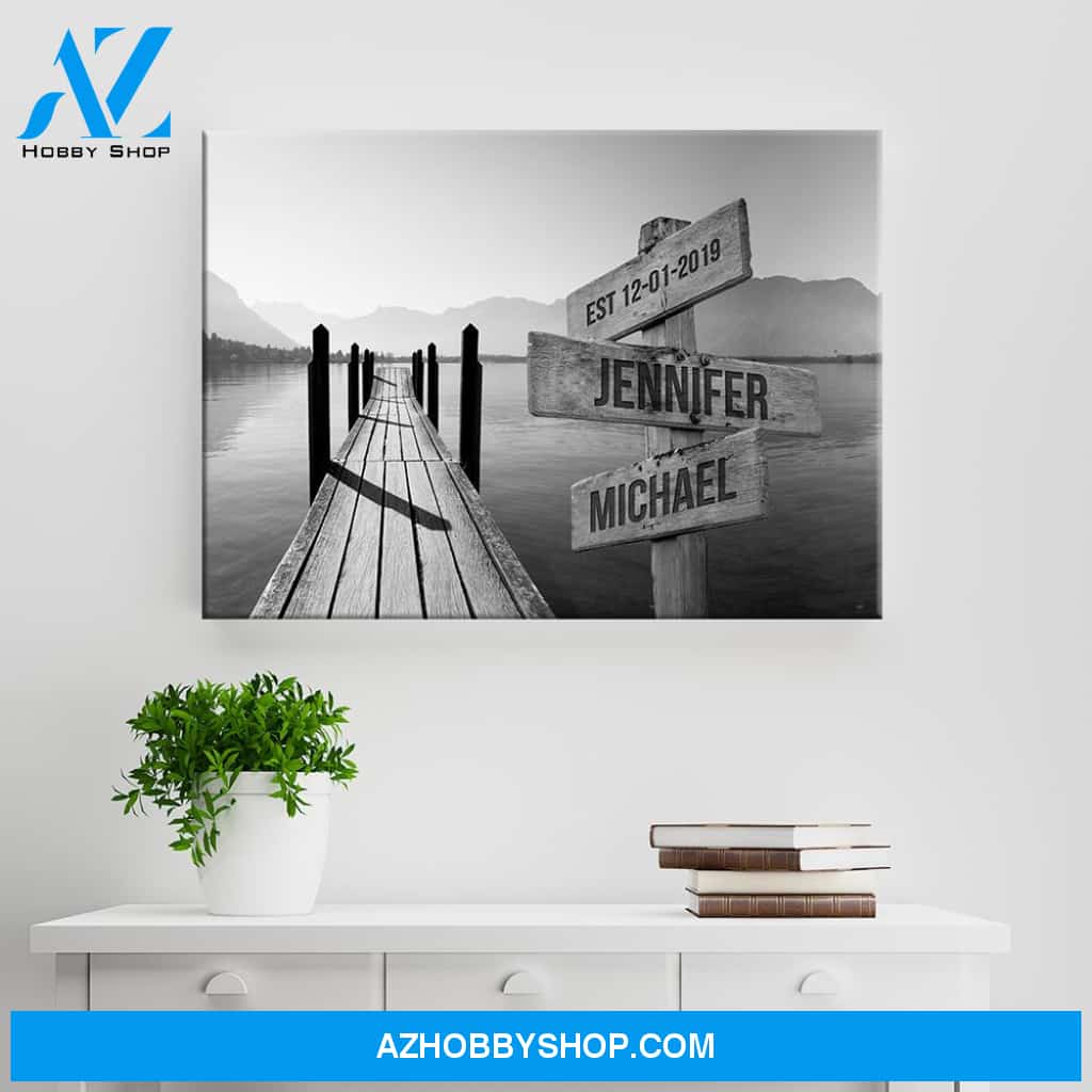 Lake Dock Names Premium Canvas