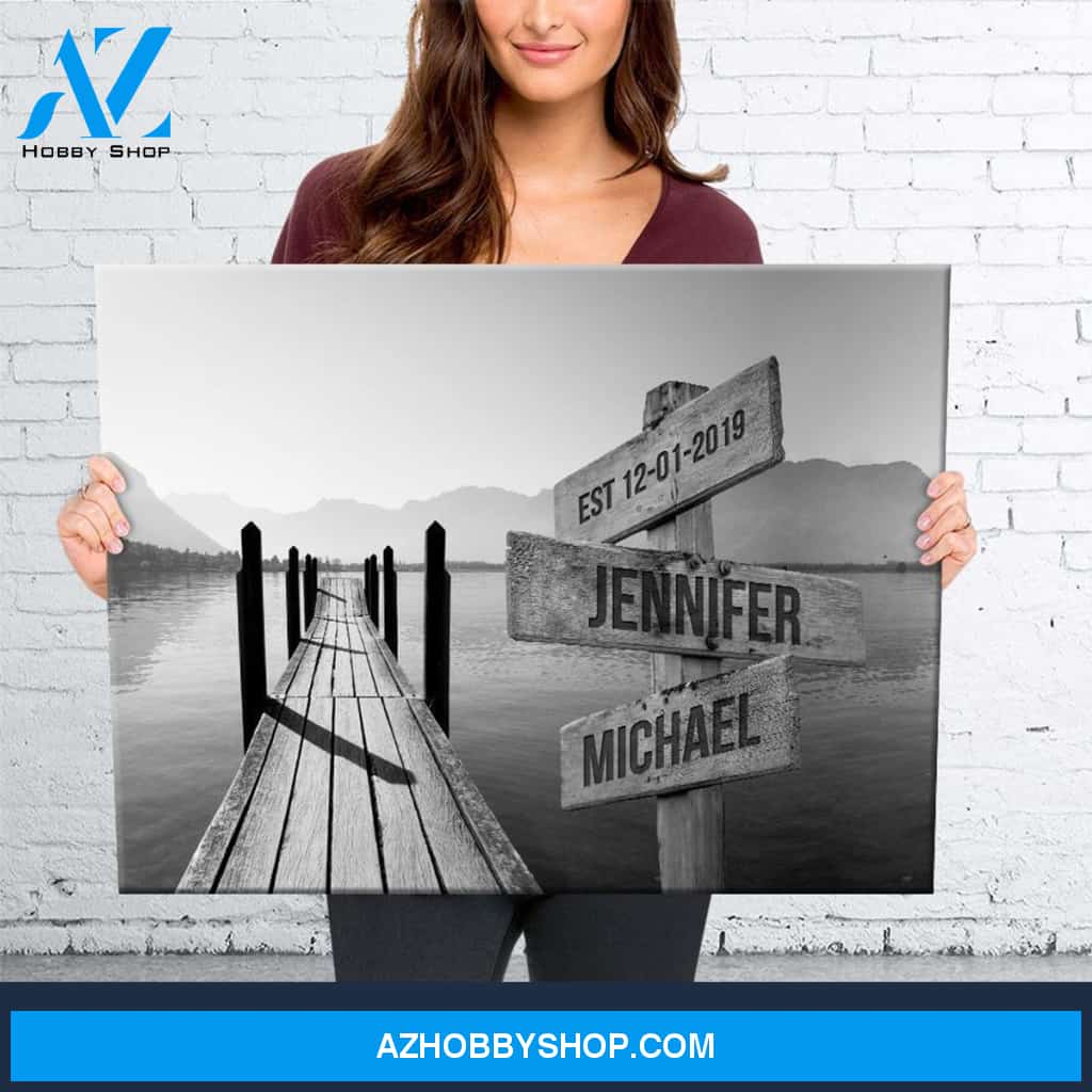 Lake Dock Names Premium Canvas