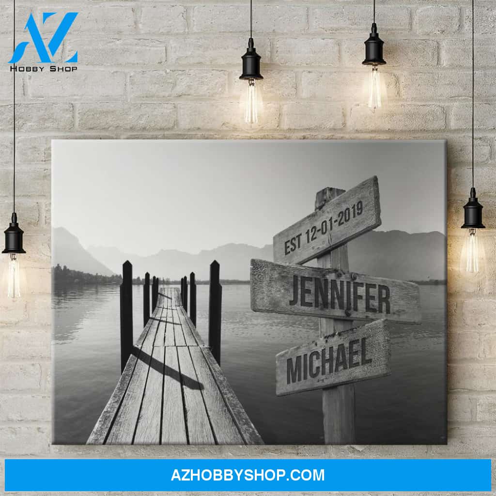 Lake Dock Names Premium Canvas
