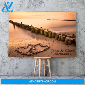 Lake dock sunset - Personalized canvas