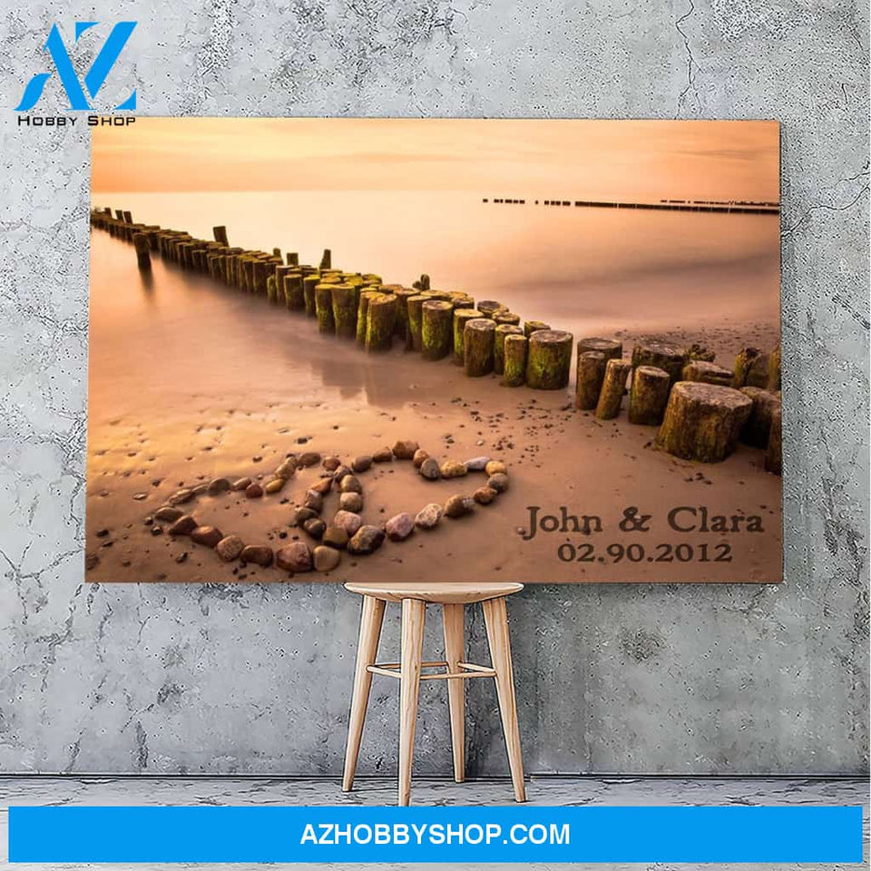 Lake dock sunset - Personalized canvas