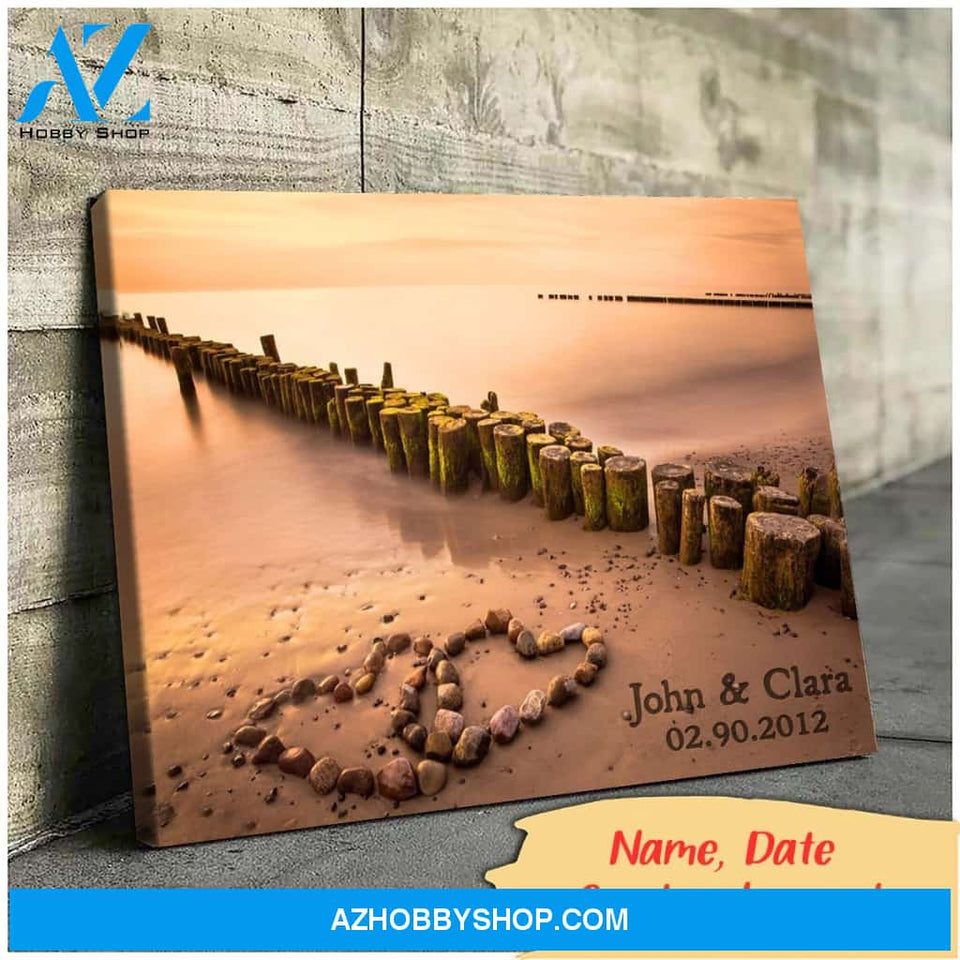 Lake dock sunset - Personalized canvas