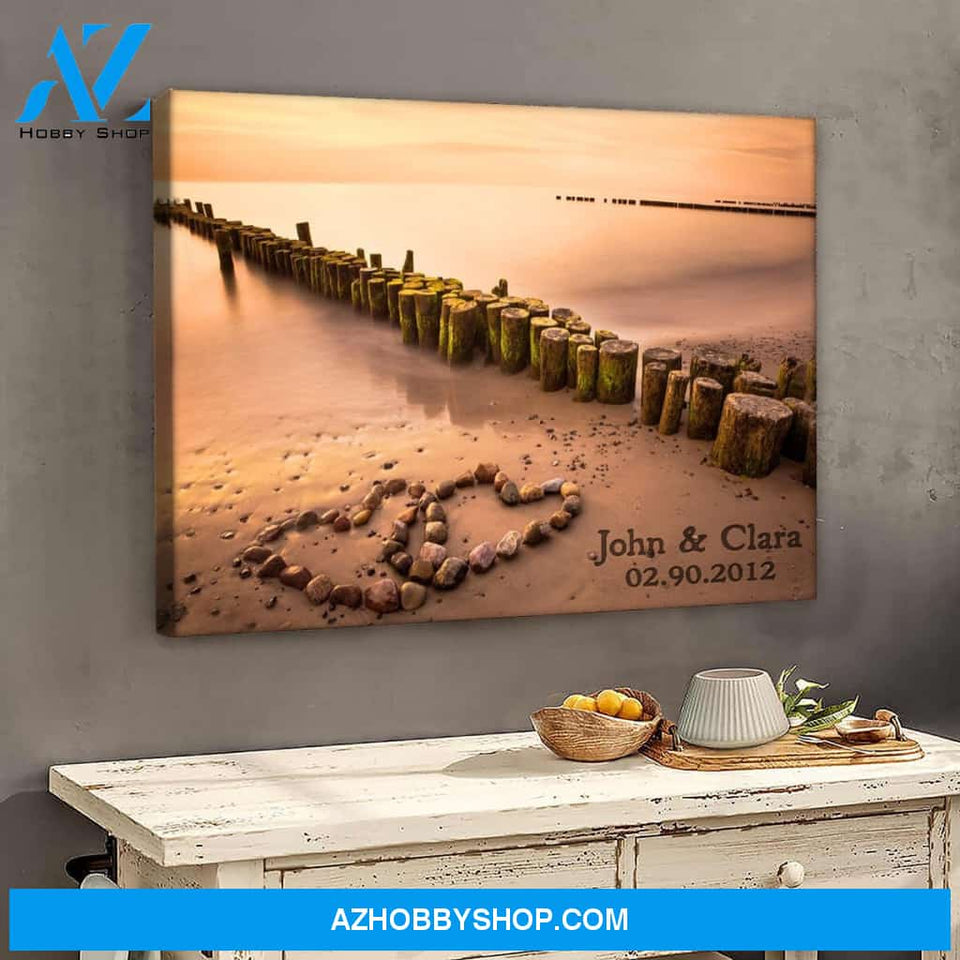 Lake dock sunset - Personalized canvas