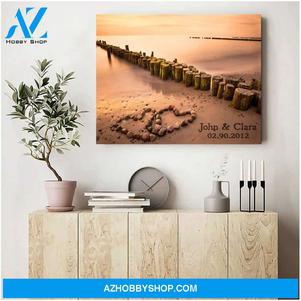 Lake dock sunset - Personalized canvas
