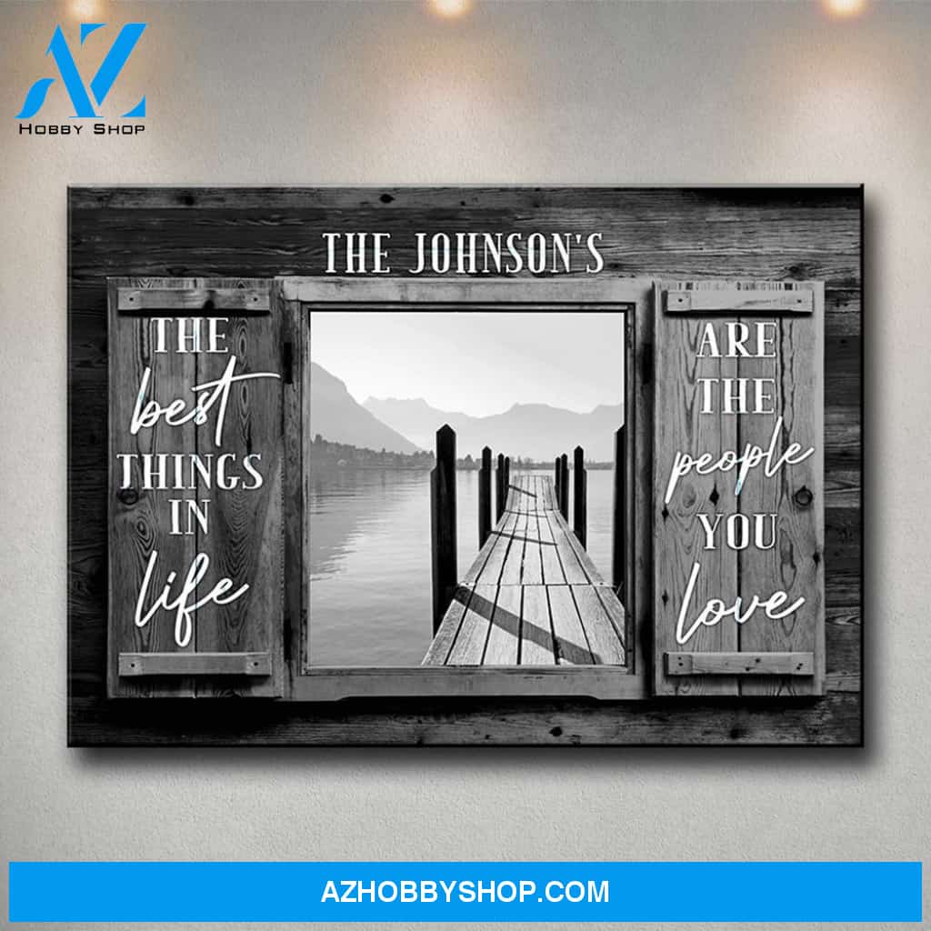 Lake Dock Wood Shutters Premium Canvas Saying 3