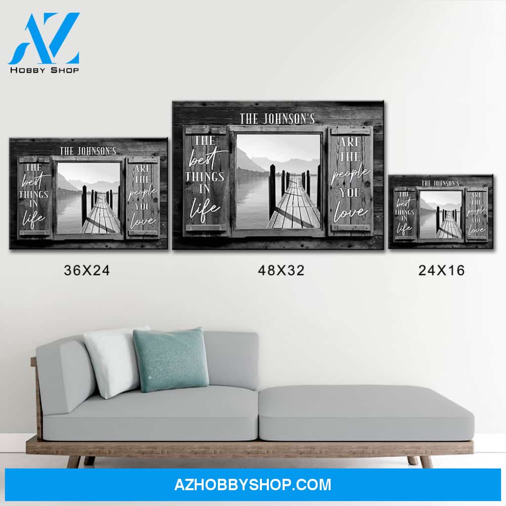 Lake Dock Wood Shutters Premium Canvas Saying 3