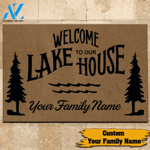 Lake Doormat Customized Welcome To Our Lake House Personalized Gift | WELCOME MAT | HOUSE WARMING GIFT