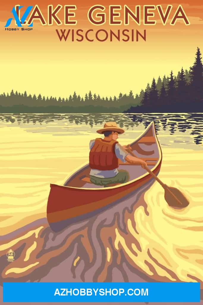 Lake Geneva Wisconsin Canoe Scene