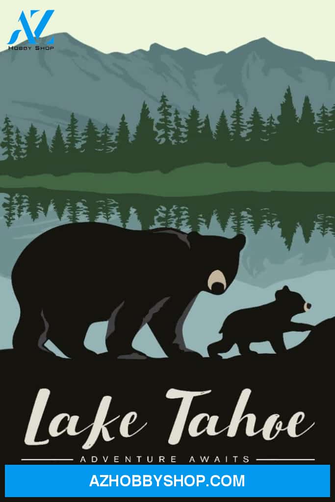 Lake Tahoe Black Bear And Cub