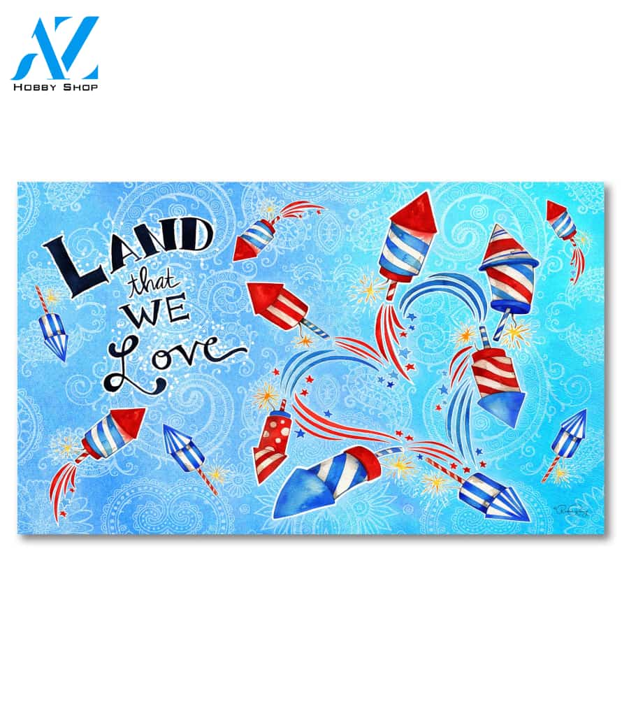 Land That We Love Fireworks Doormat - 18" x 30"