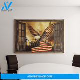 Landscape God Canvas Wall Art - Jesus Canvas Wall Art - Amazing eagle - Through the windows Canvas