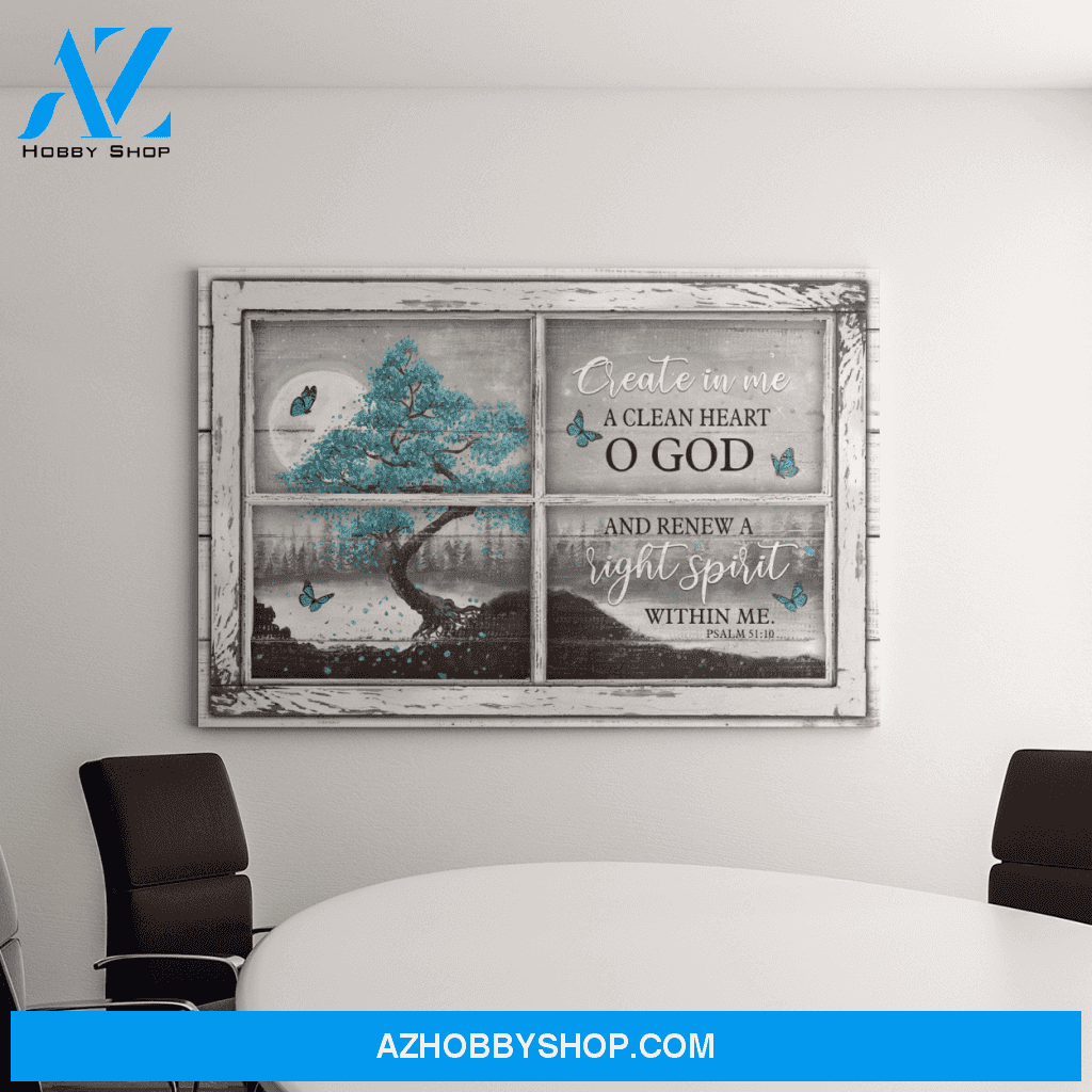 Landscape God Canvas Wall Art - Jesus Canvas Wall Art - The tree of peace - Create in me a clean heart Canvas
