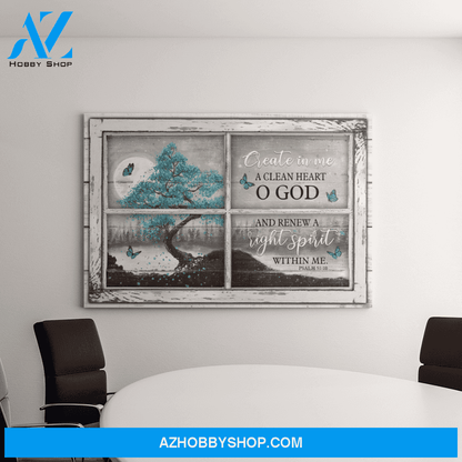 Landscape God Canvas Wall Art - Jesus Canvas Wall Art - The tree of peace - Create in me a clean heart Canvas