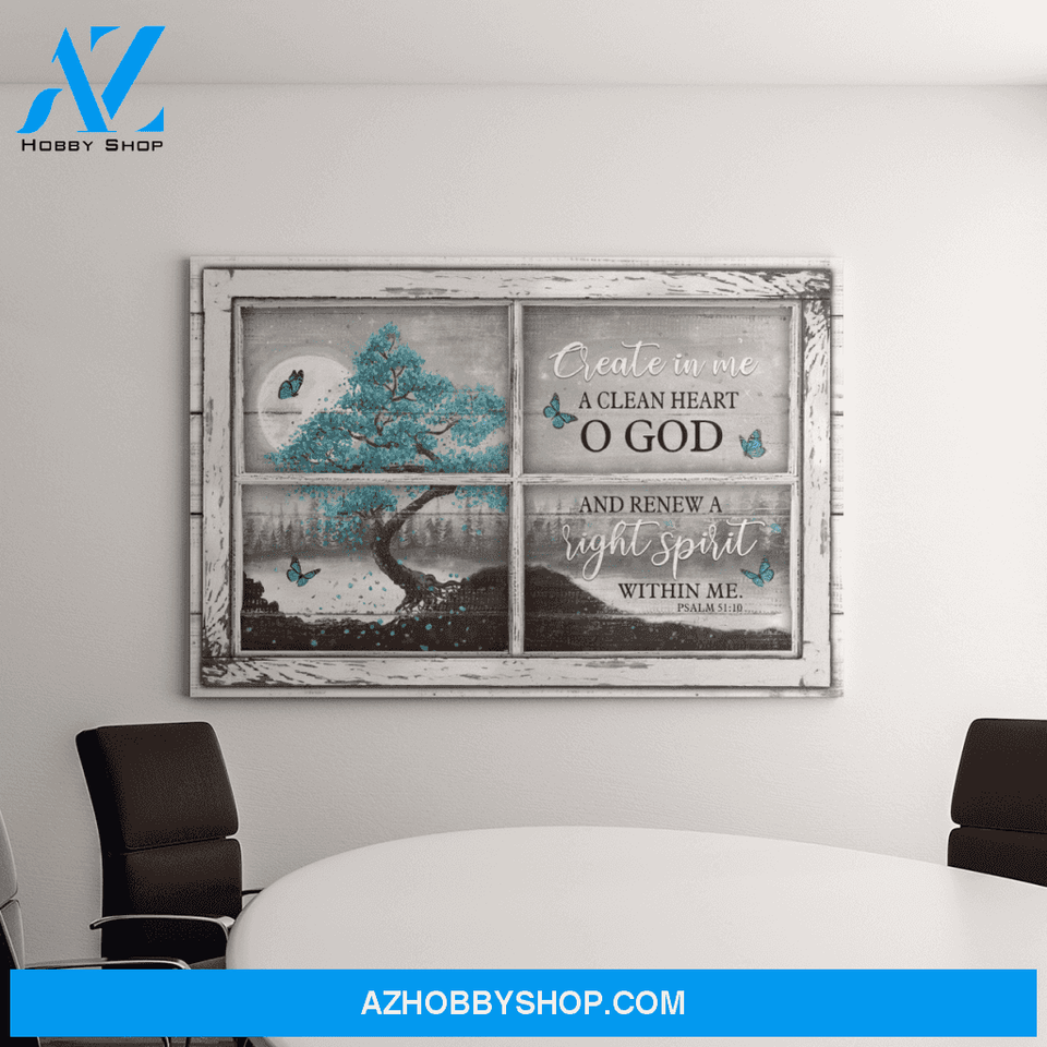Landscape God Canvas Wall Art - Jesus Canvas Wall Art - The tree of peace - Create in me a clean heart Canvas