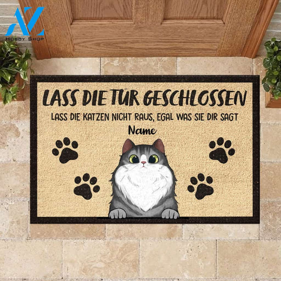 Lassen Sie die Katzen nicht raus German - Personalized Doormat | Welcome Mat | House Warming Gift