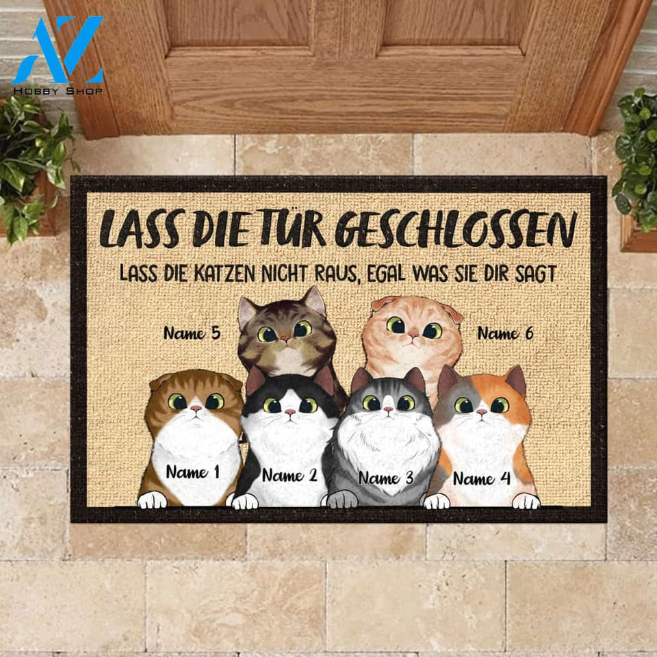 Lassen Sie die Katzen nicht raus German - Personalized Doormat | Welcome Mat | House Warming Gift