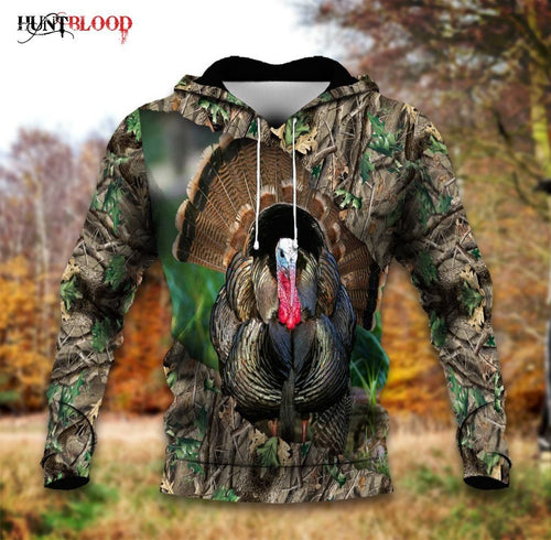 Wild Turkey Camo Hunting Camo Pattern Unisex 3d Hoodie All Over Print