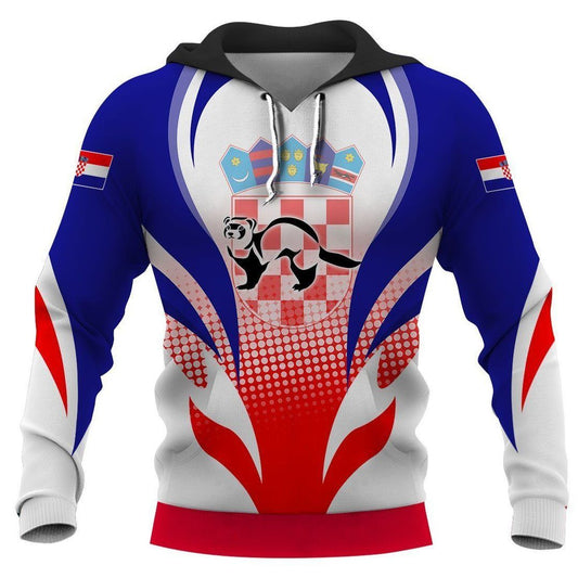 Croatia Blue Red Streetwear Unisex 3d Hoodie