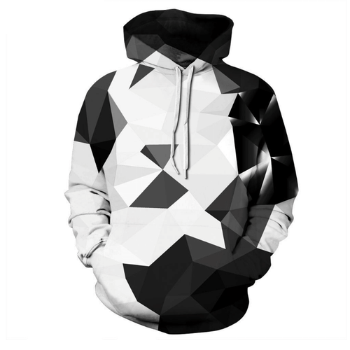Black And White Geometric Pattern Unisex 3d Hoodie