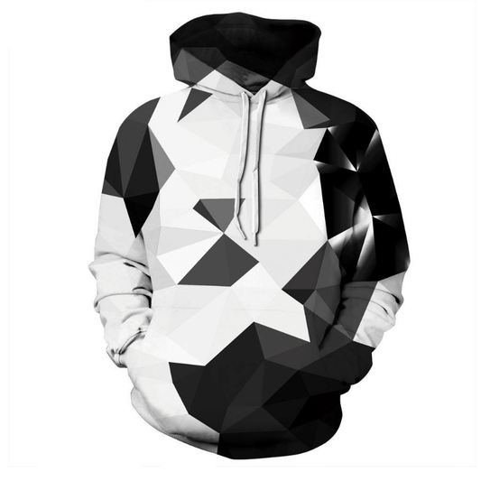 Black And White Geometric Pattern Unisex 3d Hoodie