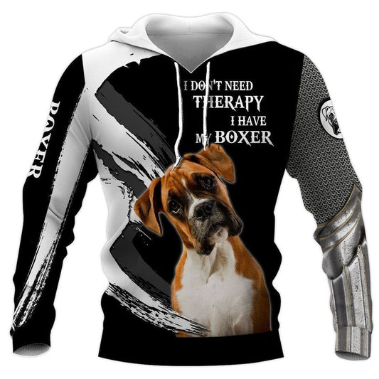 Boxer Dog Therapy Black Unique Unisex 3d Hoodie