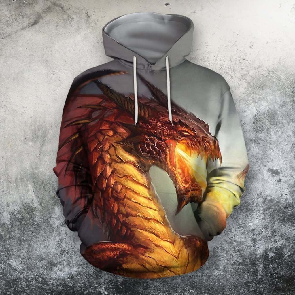 Fire Breathing Dragon Cool Unisex 3d Hoodie