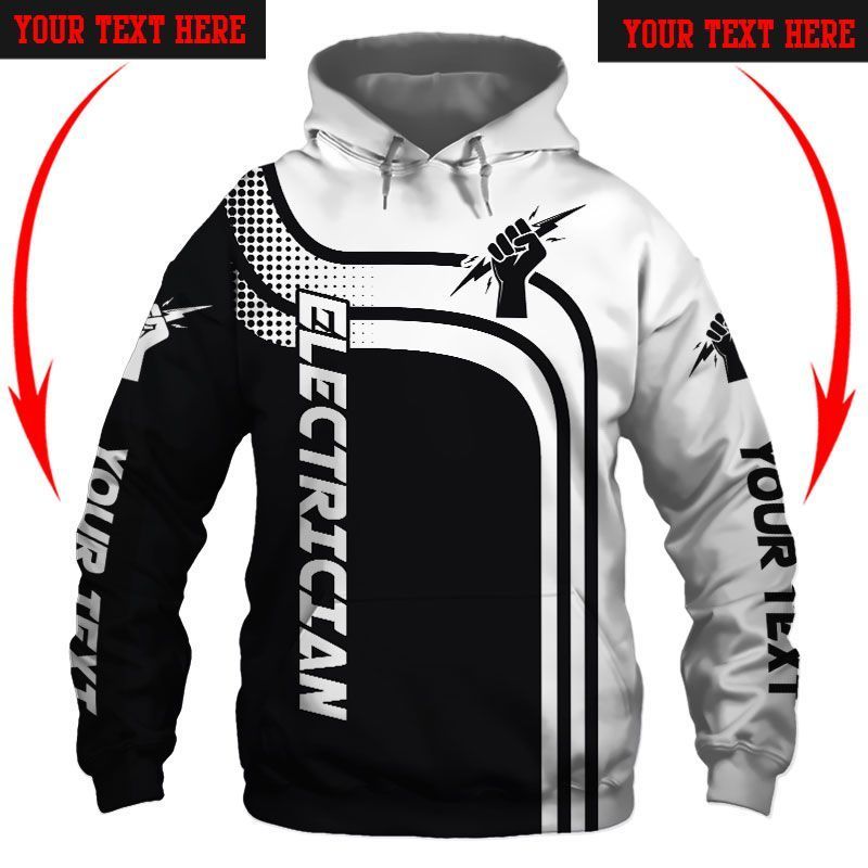 Electrician Black Personalized Awesome Unisex 3d Hoodie