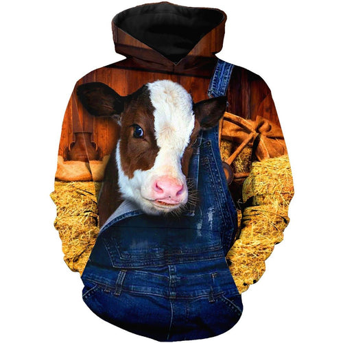 Cow Orange Cool Unisex 3d Hoodie