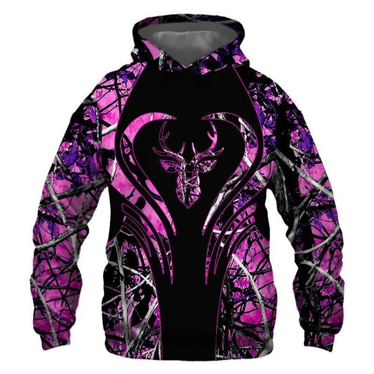 Country Girl Deer Camouflage Awesome Unisex 3d Hoodie All Over Print