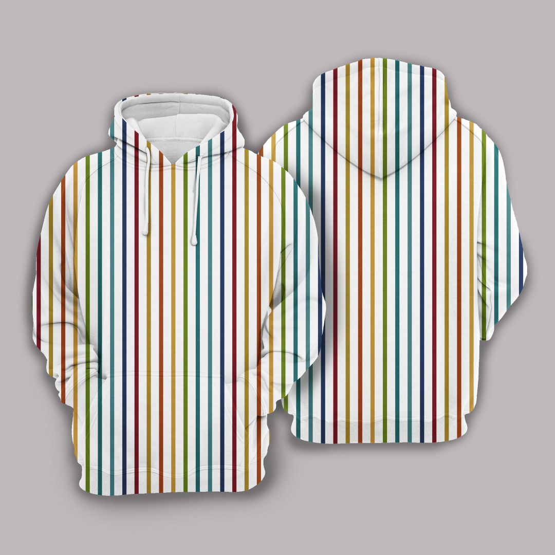 Stripe Lines Color Pullover Unisex 3d Hoodie