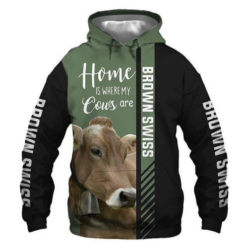 Brown Swiss Black And Green Cute Unisex 3d Hoodie