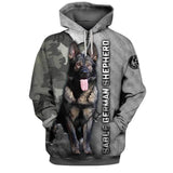 Sable German Shepherd Camo Gray Nice Unisex 3d Hoodie