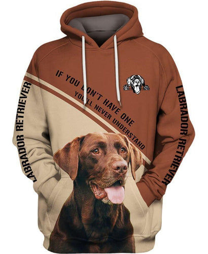 Chocolate Labrador Retriever Brown Nice Unisex 3d Hoodie